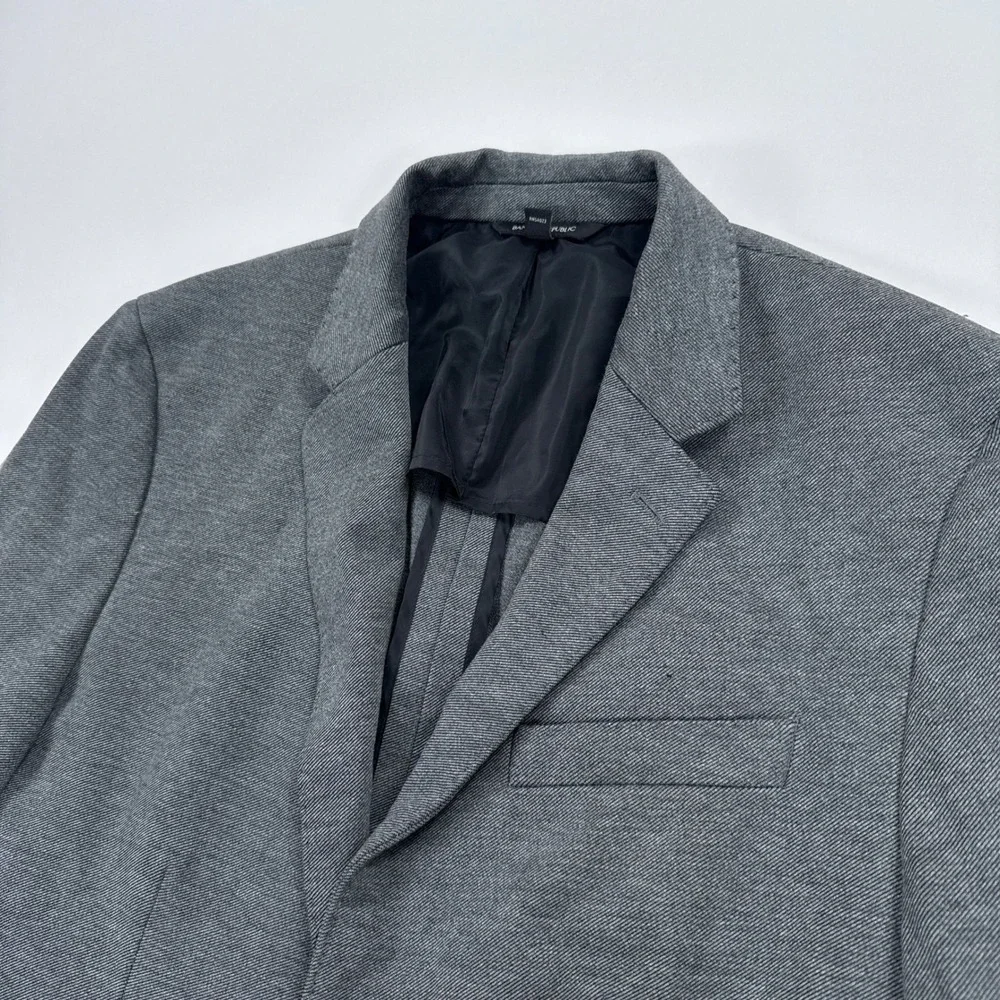 Banana Republic Mens Blazer 40R Charcoal Grey Slim Fit Half Lined Sport Coat